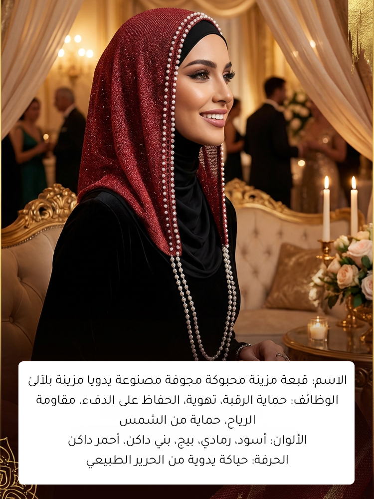 CL2484 | قبعة مزينة محبوكة مجوفة مصنوعة يدويا مزينة بلآلئ -v4