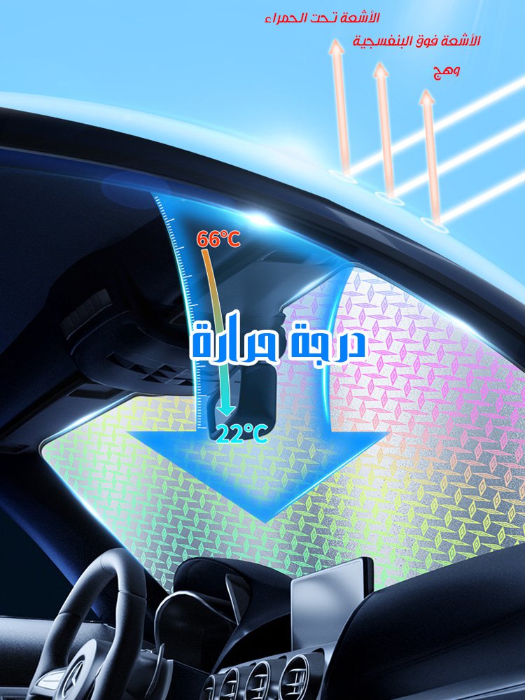 CA2592 | حجب اشعة UV بكفاءة - وداخل السيارة مريح وبارد - حاحب اشعة الشمس المتعددة الوظائف للسيارات -v4