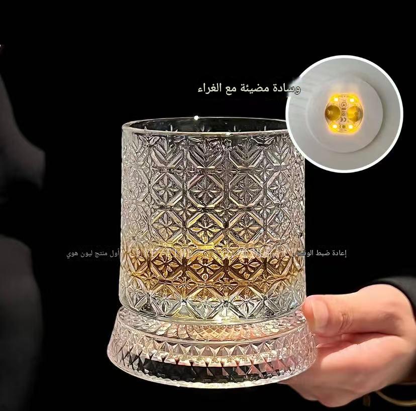 HM464KC | طقم نبيذ مع كؤوس نبيذ دوارة للاستخدام المنزلي، للمشروبات الروحية الفاخرة. -v4