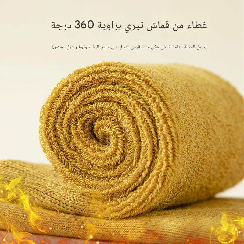 CL130ZHC | جوارب شتوية سميكة ودافئة للجنسين، تصل إلى منتصف الساق، مصنوعة من قماش تيري، لون أسود نقي. -v5
