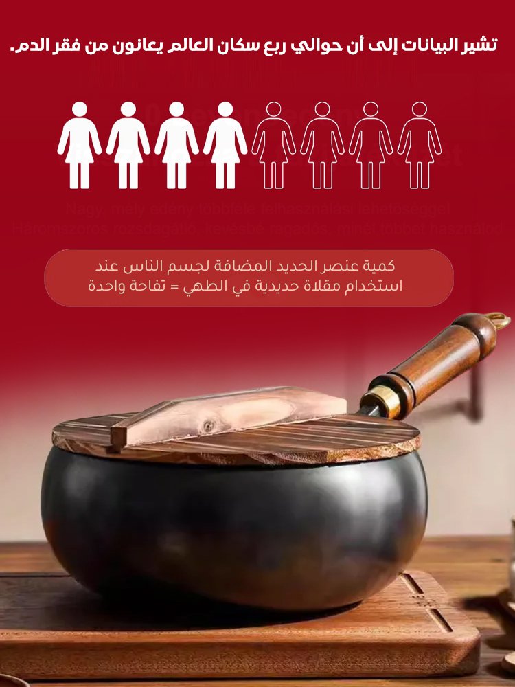 HM319ZHCD | مقلاة عميقة صحية مانعة للالتصاق بدون الطلاء (حديد نقي، توفير عنصر الحديد للجسم ) -v4