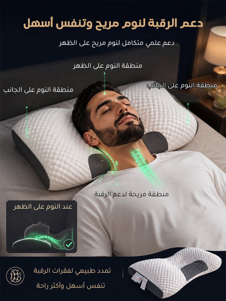 HM3981D | وسادة تدليك طبية مضادة للبكتيريا، لدعم فقرات الرقبة والمساعدة على النوم -v5