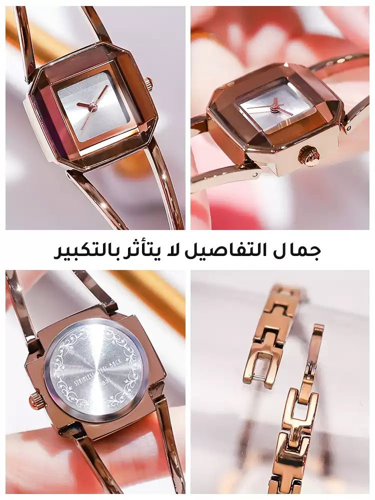 WH2584 | ساعة يد نسائية فاخرة وبسيطة وأنيقة ذات تصميم مربع -v4