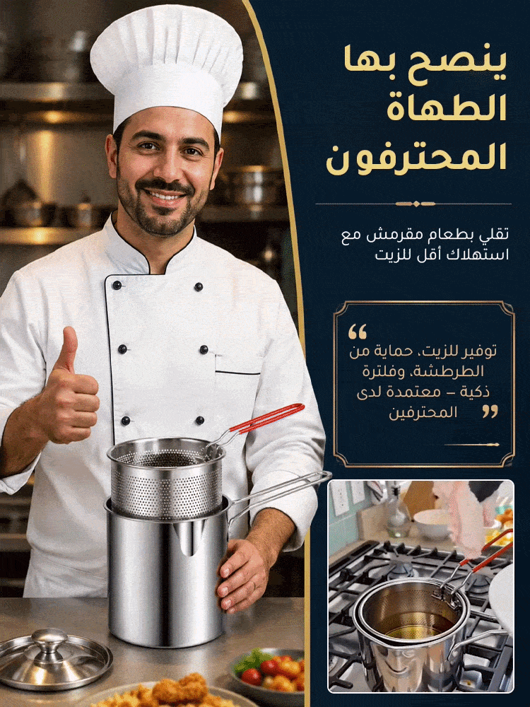 HM4140Q | (توفير هائل للزيت) مقلاة عميقة متعددة الاستخدامات من الفولاذ المقاوم للصدأ 304 -V4