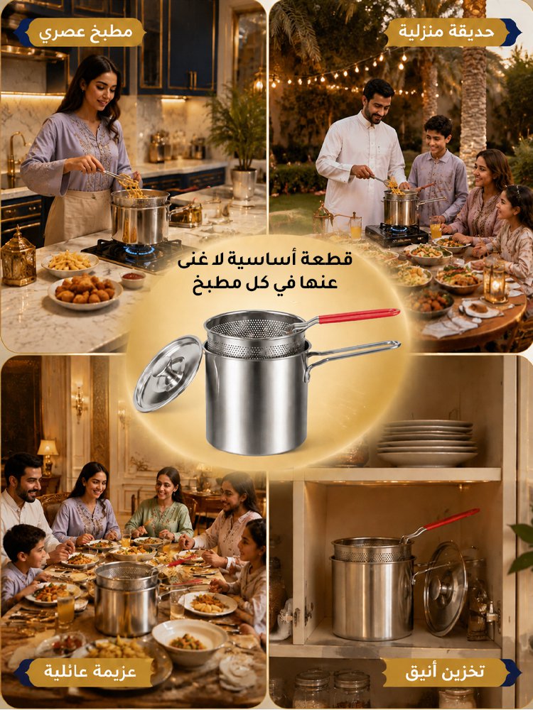 HM4140Q | (توفير هائل للزيت) مقلاة عميقة متعددة الاستخدامات من الفولاذ المقاوم للصدأ 304 -V4