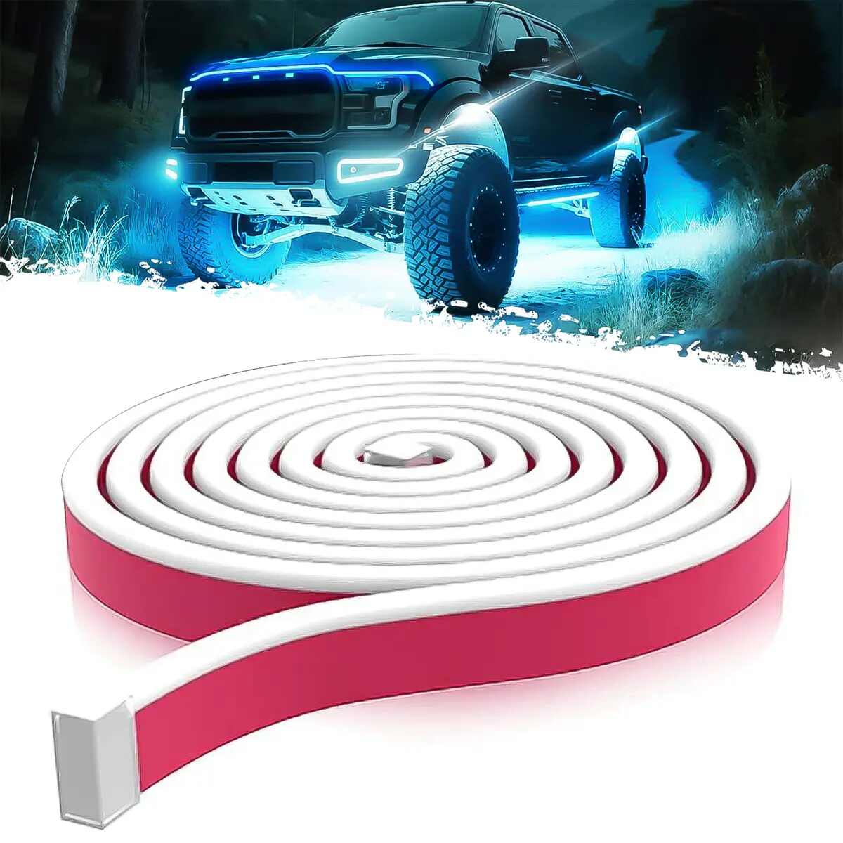 HM1083KC | شريط إضاءة LED مقاوم للماء لغطاء محرك السيارة بطول 71 بوصة