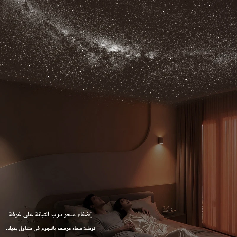 HM489KCA| مصباح ليلي مرصع بالنجوم، مصباح ليلي للنوم، جهاز عرض محيطي يعمل بمنفذ USB، مصباح بجانب السرير بتقنية LED -v4