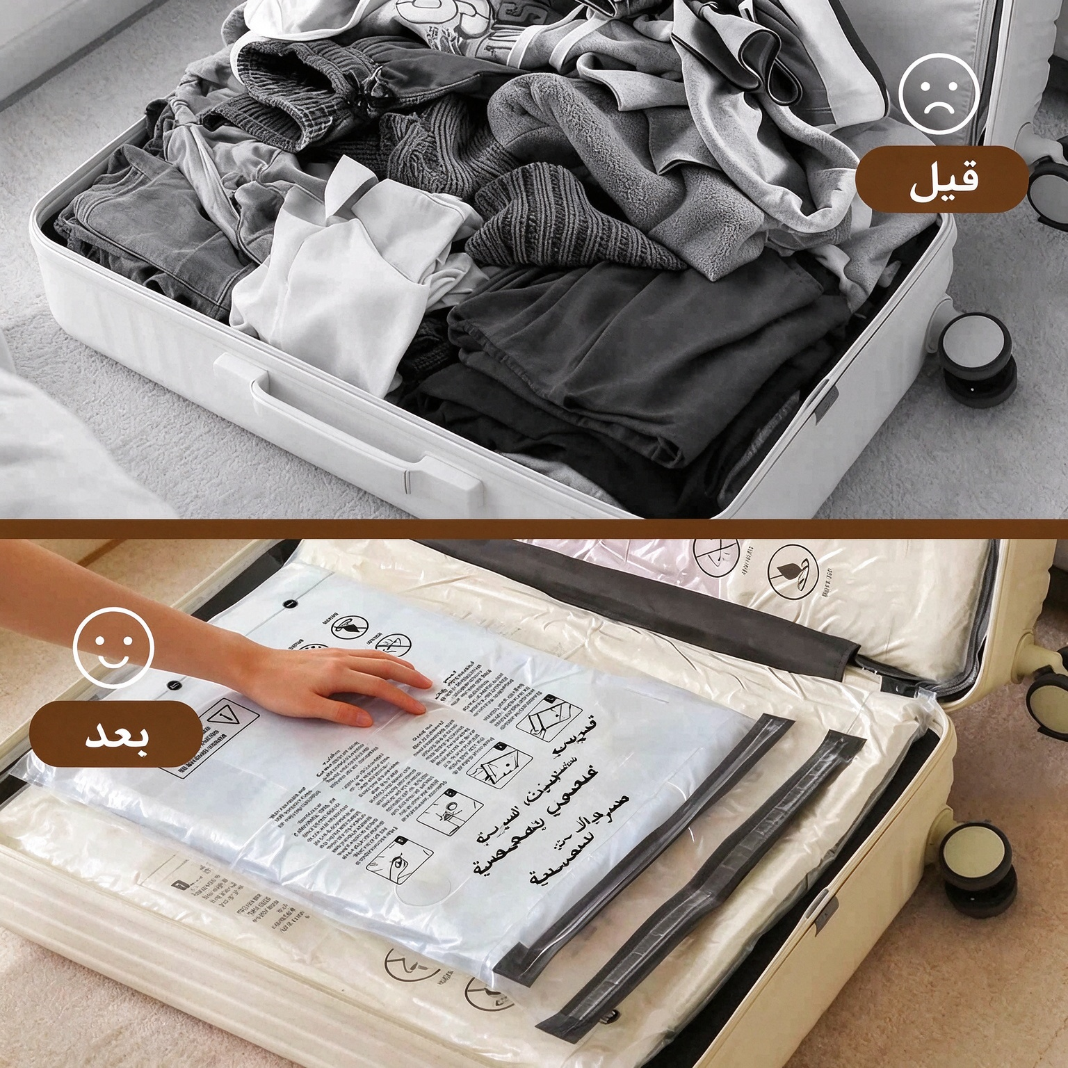 HM4600 | أكياس ضغط قابلة لإعادة الشحن للسفر، عبوة من 15 كيسًا -V4