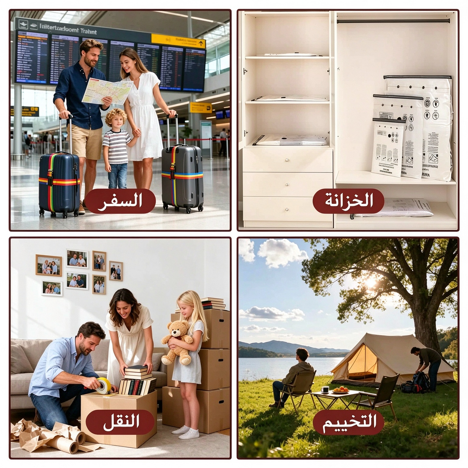 HM4600 | أكياس ضغط قابلة لإعادة الشحن للسفر، عبوة من 15 كيسًا -V4