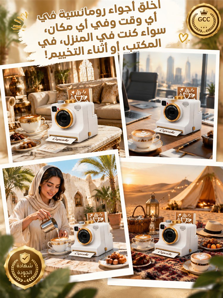 HM4611 | طابعة قهوة مبتكرة محمولة لطبع رسومات جميلة ثلاثية الأبعاد على المشروبات والأطعمة -v4