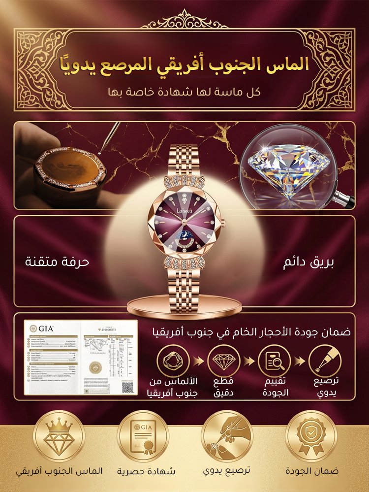 WH2417A | ساعة يد نسائية عصرية بسوار فولاذي مرصعة بالألماس بتصميم القمر والنجوم -v4