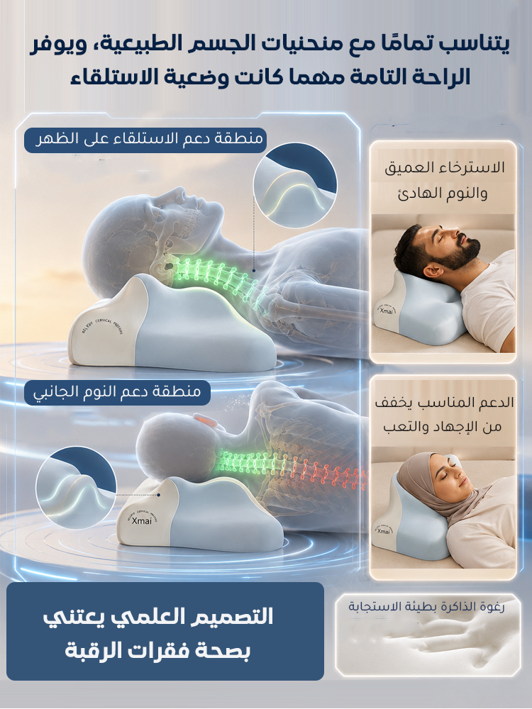 HM4500B | وسادة متعددة الوظائف من رغوة الذاكرة بطيئة الارتداد، لدعم الرقبة ومناسبة للنوم على البطن -v4
