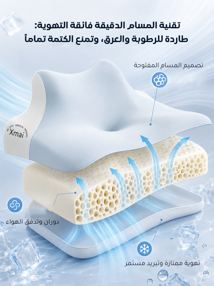 HM4500B | وسادة متعددة الوظائف من رغوة الذاكرة بطيئة الارتداد، لدعم الرقبة ومناسبة للنوم على البطن -v4