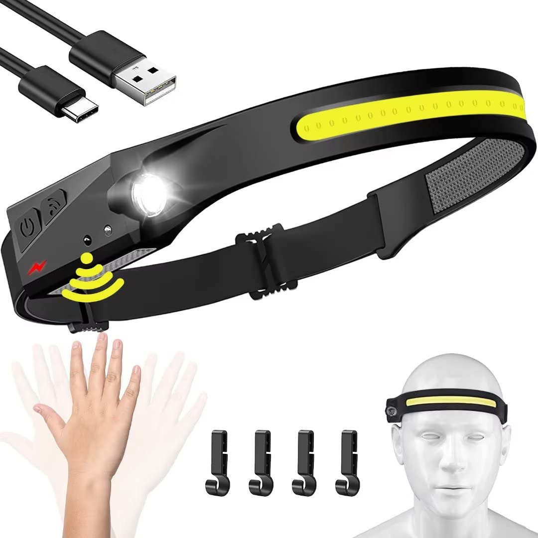 HM4046 | مصباح أمامي عريض 230 درجة - مصباح أمامي LED قابل لإعادة الشحن مع مستشعر حركة و6 أوضاع إضاءة -v5 HM4046 | مصباح أمامي عريض 230 درجة - مصباح أمامي LED قابل لإعادة الشحن مع مستشعر حركة و6 أوضاع إضاءة -v5